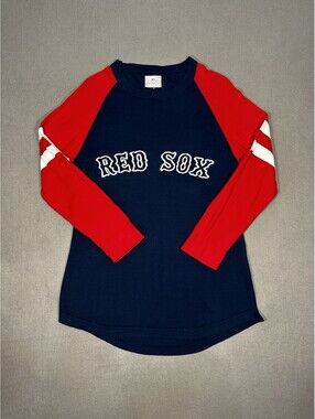 Boston Red Sox Shirt Womens XL MLB Genuine Merchandise Long Sleeve Raglan